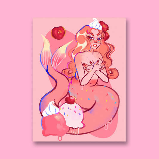 Ice Cream Mermaid Print