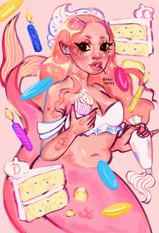 Cake Mermaid Print